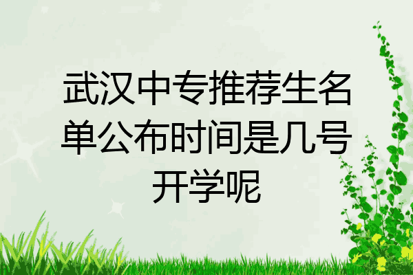 武汉中专推荐生名单公布时间是几号开学呢