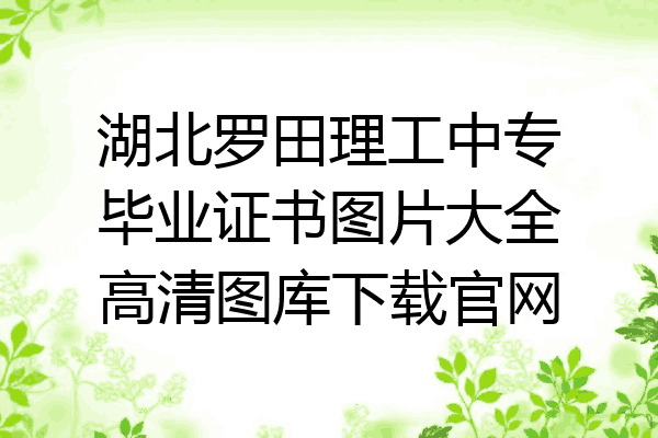 湖北罗田理工中专毕业证书图片大全高清图库下载官网