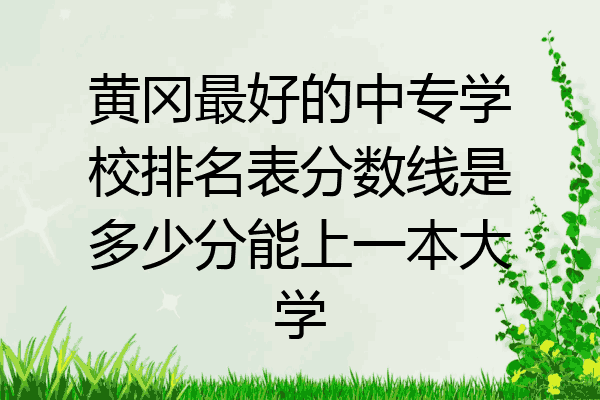 黄冈最好的中专学校排名表分数线是多少分能上一本大学