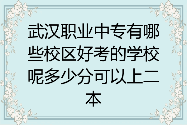 武汉职业中专有哪些校区好考的学校呢多少分可以上二本