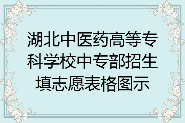 湖北中医药高等专科学校中专部招生填志愿表格图示