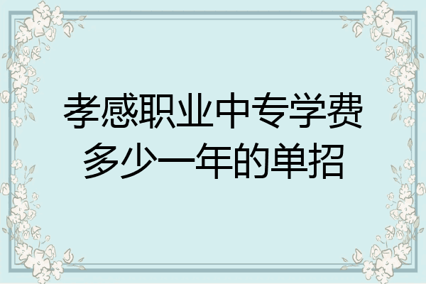 孝感职业中专学费多少一年的单招
