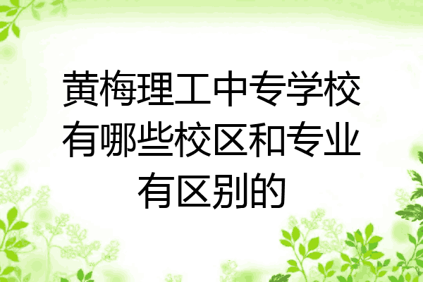 黄梅理工中专学校有哪些校区和专业有区别的