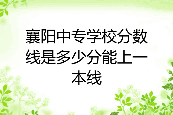 襄阳中专学校分数线是多少分能上一本线