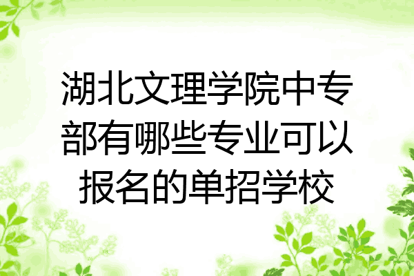湖北文理学院中专部有哪些专业可以报名的单招学校