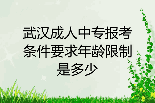 武汉成人中专报考条件要求年龄限制是多少