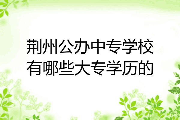 荆州公办中专学校有哪些大专学历的
