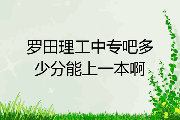 罗田理工中专吧多少分能上一本啊
