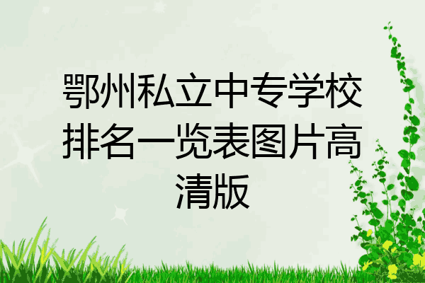 鄂州私立中专学校排名一览表图片高清版