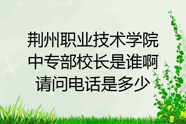 荆州职业技术学院中专部校长是谁啊请问电话是多少
