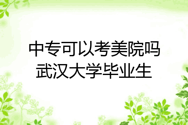 中专可以考美院吗武汉大学毕业生
