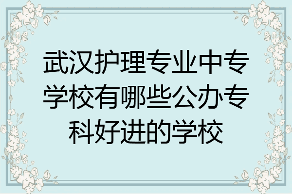 武汉护理专业中专学校有哪些公办专科好进的学校