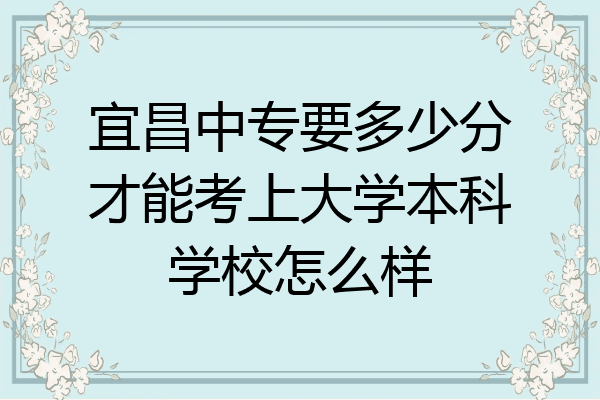 宜昌中专要多少分才能考上大学本科学校怎么样