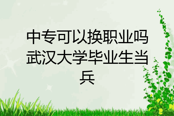 中专可以换职业吗武汉大学毕业生当兵