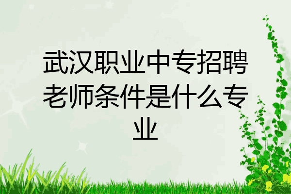 武汉职业中专招聘老师条件是什么专业