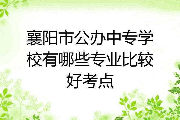 襄阳市公办中专学校有哪些专业比较好考点