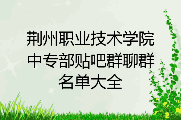 荆州职业技术学院中专部贴吧群聊群名单大全