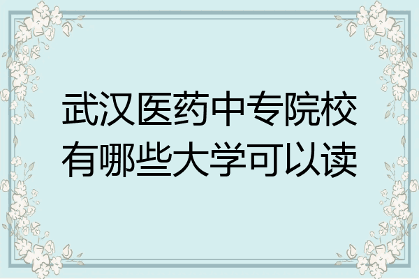 武汉医药中专院校有哪些大学可以读