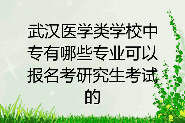 武汉医学类学校中专有哪些专业可以报名考研究生考试的