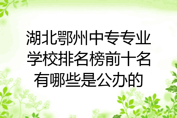 湖北鄂州中专专业学校排名榜前十名有哪些是公办的
