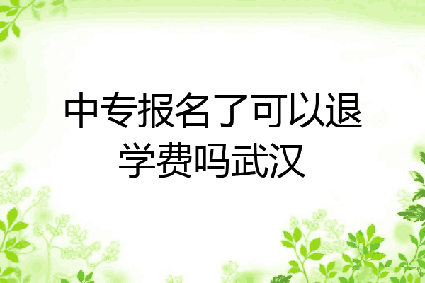 中专报名了可以退学费吗武汉