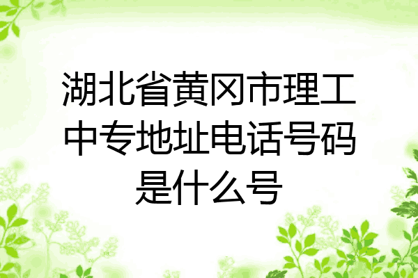 湖北省黄冈市理工中专地址电话号码是什么号