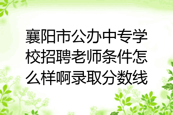 襄阳市公办中专学校招聘老师条件怎么样啊录取分数线
