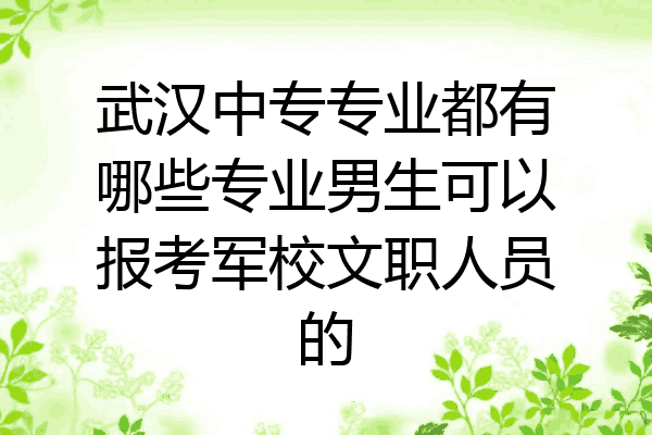 武汉中专专业都有哪些专业男生可以报考军校文职人员的