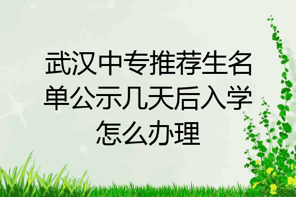 武汉中专推荐生名单公示几天后入学怎么办理