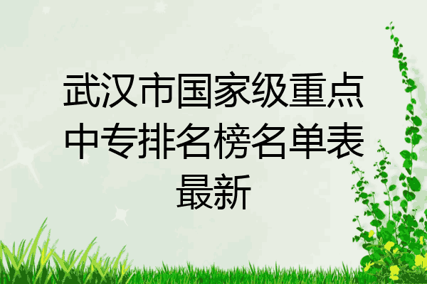 武汉市国家级重点中专排名榜名单表最新