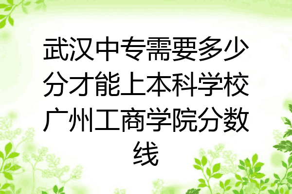 武汉中专需要多少分才能上本科学校广州工商学院分数线