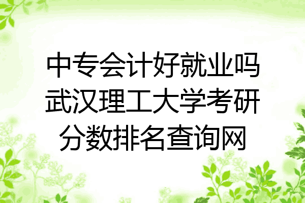 中专会计好就业吗武汉理工大学考研分数排名查询网