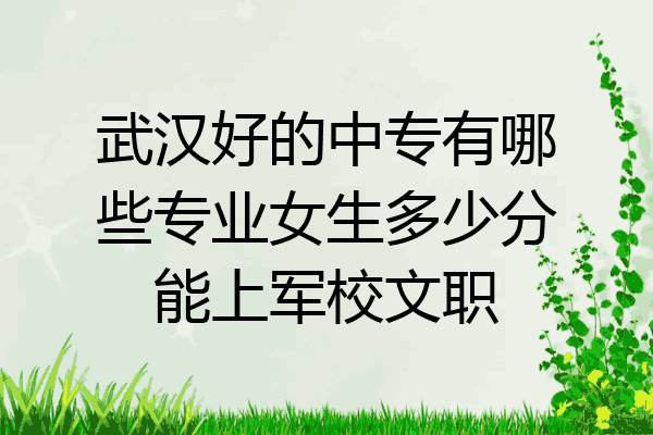 武汉好的中专有哪些专业女生多少分能上军校文职