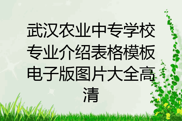 武汉农业中专学校专业介绍表格模板电子版图片大全高清