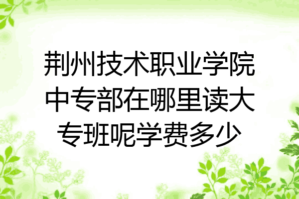 荆州技术职业学院中专部在哪里读大专班呢学费多少