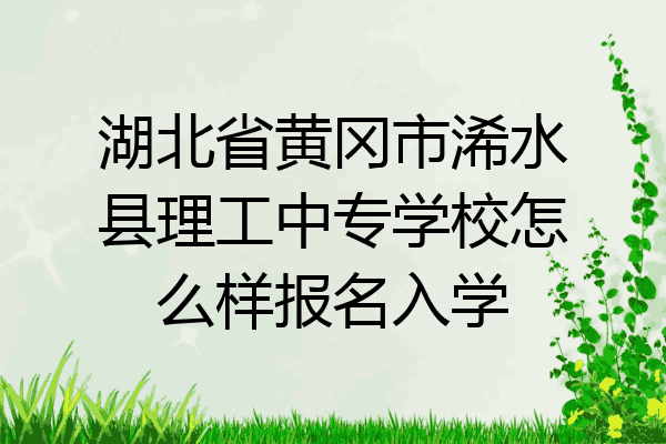 湖北省黄冈市浠水县理工中专学校怎么样报名入学