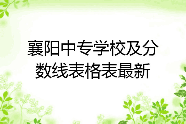 襄阳中专学校及分数线表格表最新