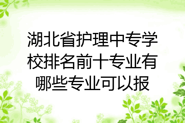 湖北省护理中专学校排名前十专业有哪些专业可以报