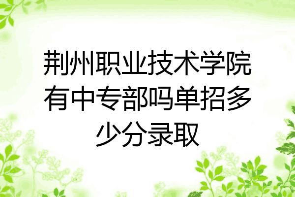 荆州职业技术学院有中专部吗单招多少分录取