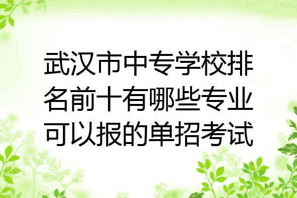 武汉市中专学校排名前十有哪些专业可以报的单招考试