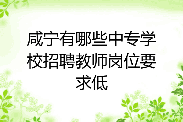 咸宁有哪些中专学校招聘教师岗位要求低