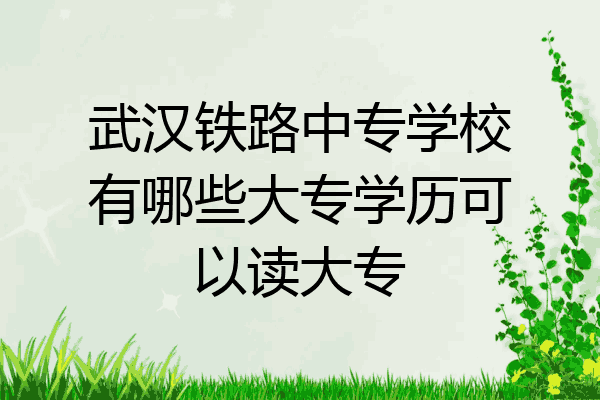 武汉铁路中专学校有哪些大专学历可以读大专