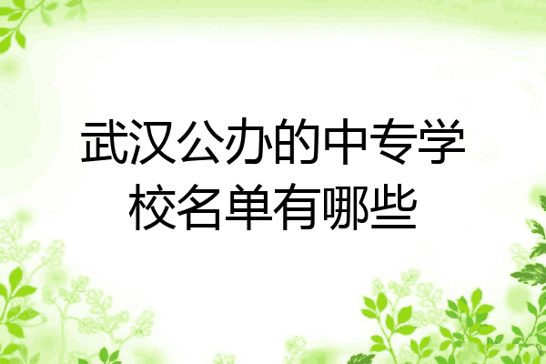 武汉公办的中专学校名单有哪些