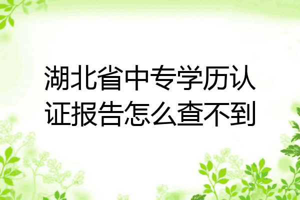 湖北省中专学历认证报告怎么查不到