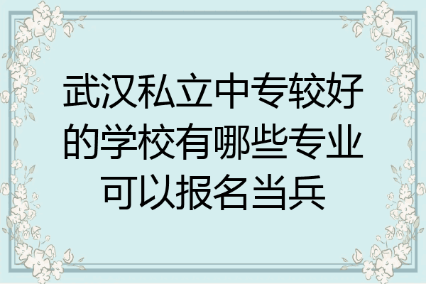 武汉私立中专较好的学校有哪些专业可以报名当兵