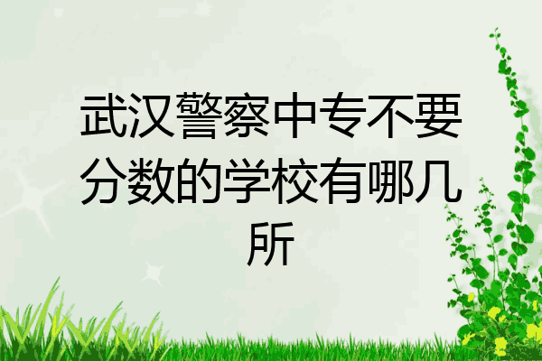 武汉警察中专不要分数的学校有哪几所