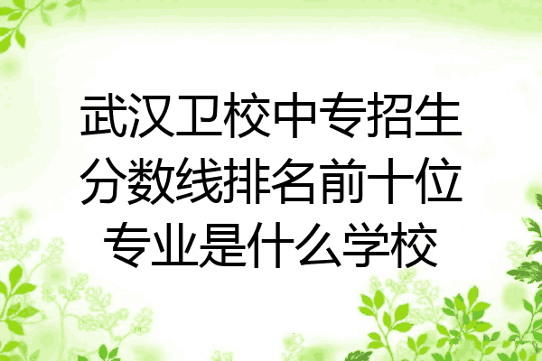 武汉卫校中专招生分数线排名前十位专业是什么学校