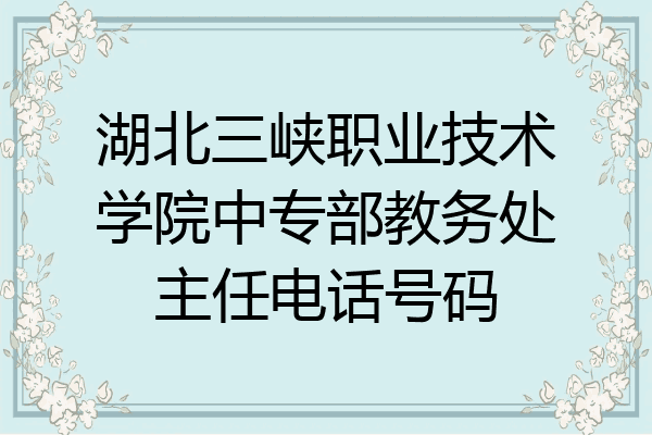湖北三峡职业技术学院中专部教务处主任电话号码