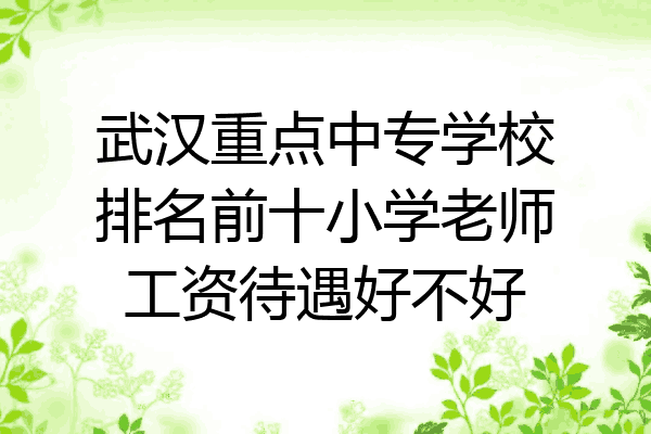 武汉重点中专学校排名前十小学老师工资待遇好不好