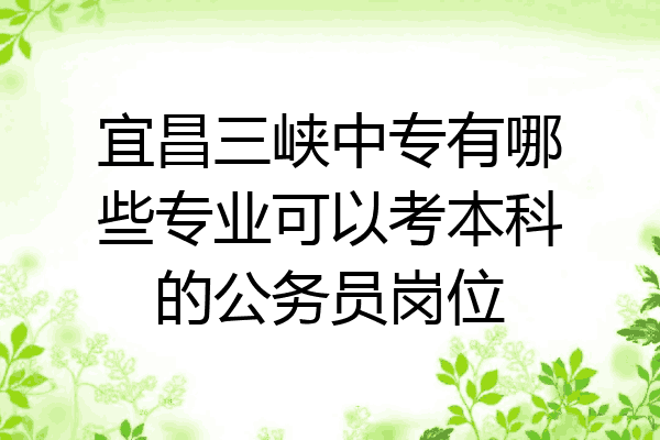 宜昌三峡中专有哪些专业可以考本科的公务员岗位